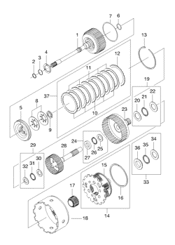 ЭЛЕКТРОПРИВОД С РЕДУКТОРОМ И ПЛАНЕТАРНАЯ ПЕРЕДАЧА(ZF14)  (3533) (LH)